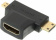 Переходник аудио-видео HDMI (f)/Micro HDMI (m)/Mini HDMI (m) черный (+ Mini HDMI (Male)) от магазина РЭССИ