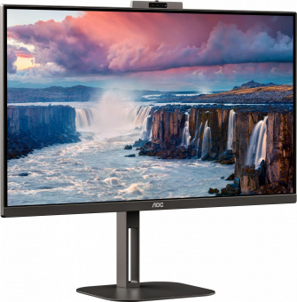 Монитор AOC 27" Q27V5CW черный IPS LED 1ms 16:9 HDMI M/M Cam матовая HAS Piv 300cd 178гр/178гр 2560x1440 75Hz FreeSync DP 2K USB 6.64кг от магазина РЭССИ