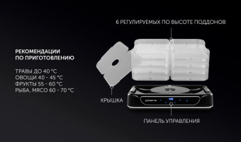 Сушка для фруктов и овощей Polaris PFD 1206V 6под. 550Вт черный от магазина РЭССИ