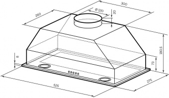 Вытяжка встраиваемая Lex Ghost 600 нержавеющая сталь управление: кнопочное (1 мотор) от магазина РЭССИ