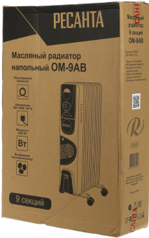 Радиатор масляный Ресанта ОМ-9АВ 2400Вт белый от магазина РЭССИ