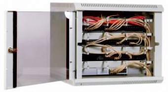 Шкаф коммутационный ЦМО (ШРН-9.650) настенный 9U 600x650мм пер.дв.стекл несъемн.бок.пан. 100кг серый 605мм 21.1кг 180град. 499мм от магазина РЭССИ