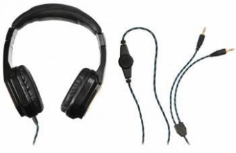 Наушники с микрофоном Оклик HS-L310G Guardian черный/золотистый 1.5м мониторные оголовье (359483) от магазина РЭССИ