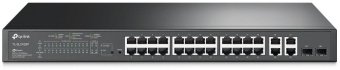 Коммутатор TP-Link TL-SL2428P 24x100Mb 4G 24PoE+ 250W управляемый от магазина РЭССИ
