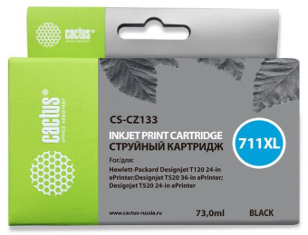 Картридж струйный Cactus CS-CZ133 №711 черный (73мл) для HP DJ T120/T520 от магазина РЭССИ