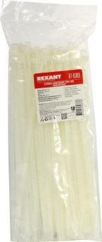 Нейлоновая многоразовая стяжка REXANT 300x75мм белая 100 шт/уп 07-0309 от магазина РЭССИ
