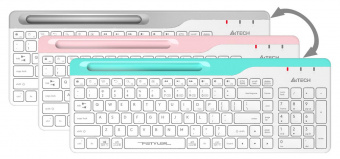 Клавиатура A4Tech Fstyler FBK25 белый/серый USB беспроводная BT/Radio slim Multimedia от магазина РЭССИ