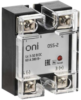 Реле твердотельное OSS-2 60А 380В AC 3-32В DC от магазина РЭССИ