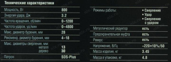 Перфоратор Зубр ЗП-28-800 К патрон:SDS-plus уд.:3.2Дж 800Вт (кейс в комплекте) от магазина РЭССИ