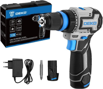 Дрель-шуруповерт Deko Loner 12V Pro аккум. патрон:быстрозажимной (кейс в комплекте) (085-1122) от магазина РЭССИ