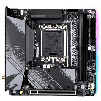 Материнская плата Gigabyte B760I AORUS PRO Soc-1700 Intel B760 2xDDR5 mini-ITX AC`97 8ch(7.1) 2.5Gg RAID+HDMI+DP от магазина РЭССИ