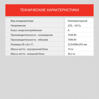 Сплит-система Starwind STAC-24PROF белый от магазина РЭССИ