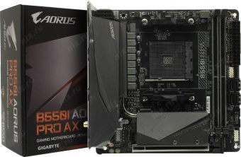 Материнская плата Gigabyte B550I AORUS PRO AX Soc-AM4 AMD B550 2xDDR4 mini-ITX AC`97 8ch(7.1) 2.5Gg RAID+HDMI+DP от магазина РЭССИ
