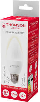 Лампа светодиодная Thomson TH-B2023 10Вт цок.:E27 свеча 220B 3000K св.свеч.бел.теп. Candle (упак.:1шт) от магазина РЭССИ