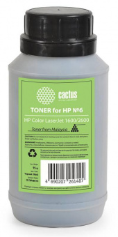 Тонер Cactus CS-THP6BK-95 черный флакон 95гр. для принтера HP CLJ 1600/2600 от магазина РЭССИ