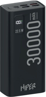 Мобильный аккумулятор Hiper EP 30000 30000mAh QC/PD 3A черный (EP 30000 BLACK) от магазина РЭССИ