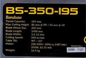 Станок ленточный Zitrek ВS-350-195 350W (067-1030) от магазина РЭССИ