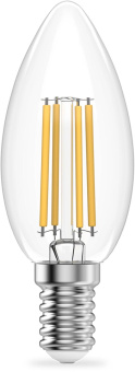 Лампа филам. Gauss Filament 8Вт цок.:E14 свеча св.свеч.бел.нейт. (упак.:10шт) (32128) от магазина РЭССИ