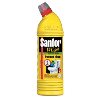 Средство для уборки туалета 750 г WC gel лимонная свежесть SANFOR 1550 601958 от магазина РЭССИ