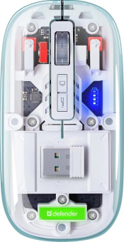 Мышь Defender Ixes MM-999 прозрачный оптическая 2400dpi silent беспров. BT/Radio USB 4but (52999) от магазина РЭССИ