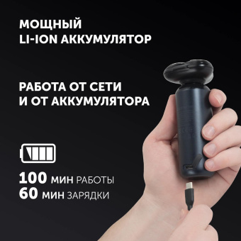 Бритва роторная Polaris PMR 0712RC Ultimate shave 5D PRO реж.эл.:3 питан.:элек.сеть/аккум. темно-синий от магазина РЭССИ