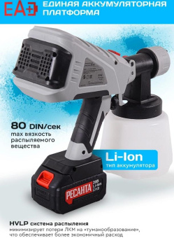 Краскопульт Ресанта АКП-20Li бак:1000мл 800мл/мин от магазина РЭССИ