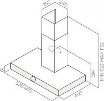 Вытяжка каминная Jet Air Touch BL/A/90 черный управление: поворотный переключатель (1 мотор) от магазина РЭССИ