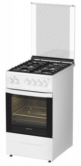 Плита Комбинированная Darina 1D1 КМ 241 311 W белый/черный (стеклянная крышка) реш.чугун от магазина РЭССИ