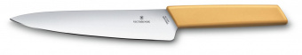 Нож кухонный Victorinox Swiss Modern (6.9016.198B) стальной разделочный лезв.190мм прямая заточка желтый блистер от магазина РЭССИ