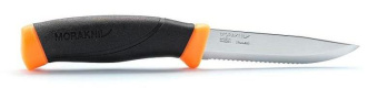 Нож Morakniv Companion F Serrated (11829) стальной лезв.103мм серрейт. заточка черный/оранжевый от магазина РЭССИ