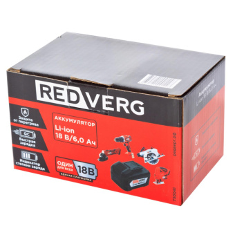 Аккумулятор REDVERG Li-Ion 18V 6.0Ач (730041) 6681091 от магазина РЭССИ