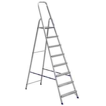 Алюминиевая стремянка Алюмет 8 ступеней. Серия Ам708 от магазина РЭССИ