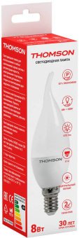 Лампа светодиодная Thomson TH-B2028 8Вт цок.:E14 свеча 220B 4000K св.свеч.бел.нейт. Tail Candle от магазина РЭССИ