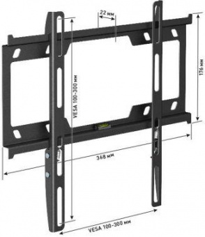 Кронштейн для телевизора Holder F3616-B черный 22"-47" макс.25кг настенный фиксированный от магазина РЭССИ