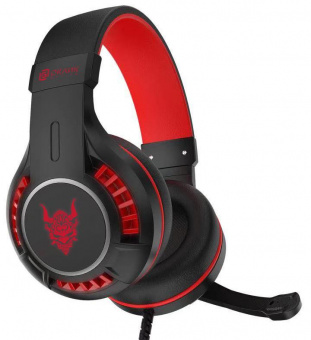 Наушники с микрофоном Оклик HS-L610G SAMURAI черный/красный 2.2м мониторные USB оголовье (1460161) от магазина РЭССИ