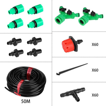 Комплект капельного полива Deko DKI50 1/2" (в комп.:6 предметов) черный зеленый (065-0946) от магазина РЭССИ