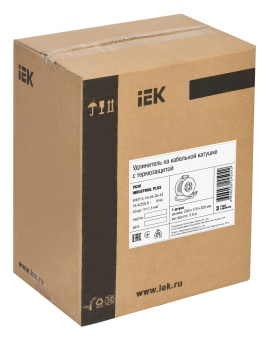 Удлинитель силовой IEK INDUSTRIAL PLUS (WKP15-16-04-30-44) 3x1.5кв.мм 4розет. 30м ПВС 16A катушка желтый от магазина РЭССИ