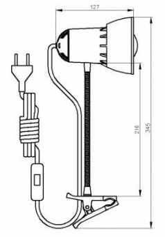 Светильник Трансвит НАДЕЖДА-ПШ (NADEZHDA-PSH/GRN) настольный на прищепке E27 зеленый 40Вт от магазина РЭССИ
