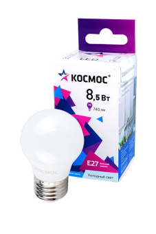 Лампа светодиодная КОСМОС LED8.5wGL45E2765 8.5Вт E27 6500K BL1 от магазина РЭССИ