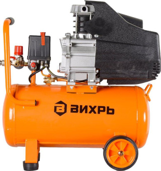 Компрессор поршневой Вихрь КМП-24/230АМ масляный 230л/мин 24л 1600Вт оранжевый от магазина РЭССИ
