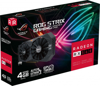 Видеокарта Asus PCI-E ROG-STRIX-RX560-4G-V2-GAMING AMD Radeon RX 560 4096Mb 128 GDDR5 1199/6000 DVIx1 HDMIx1 DPx1 HDCP Ret от магазина РЭССИ