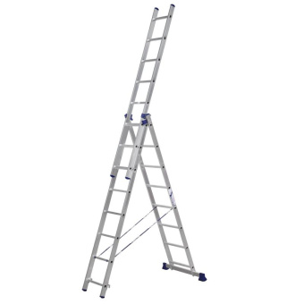 Трехсекционная универсальная алюминиевая лестница Алюмет 3х8. Серия H3 5308 от магазина РЭССИ