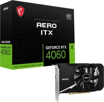 Видеокарта MSI PCI-E 4.0 RTX 4060 AERO ITX 8G OC NVIDIA GeForce RTX 4060 8Gb 128bit GDDR6 2490/17000 HDMIx1 DPx3 HDCP Ret от магазина РЭССИ