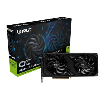 Видеокарта Palit PCI-E 4.0 RTX4070 DUAL OC NVIDIA GeForce RTX 4070 12Gb 192bit GDDR6 1920/20000 HDMIx1 DPx3 HDCP Ret от магазина РЭССИ
