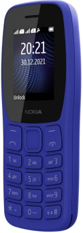 Мобильный телефон Nokia 105 Dual SIM TA-1416 синий моноблок 2Sim 1.77" 120x160 Series 30+ GSM900/1800 Protect MP3 FM microSD от магазина РЭССИ