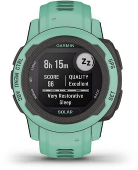 Смарт-часы Garmin Instinct 2S Solar Tactical 20мм 1.3" AMOLED корп.черный/мятный рем.мятный (010-02564-02) от магазина РЭССИ