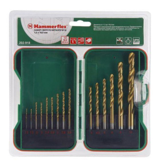 Набор сверл Hammer 202-918 DR (62933) по металлу (15пред.) для шуруповертов от магазина РЭССИ