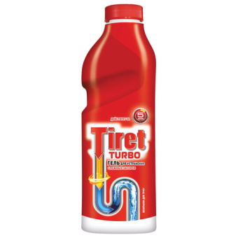 Средство для прочистки канализационных труб TIRET Turbo гель 1 л 8147377 602018 от магазина РЭССИ