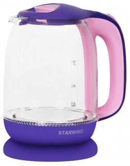 Чайник электрический Starwind SKG1513 1.7л. 2200Вт фиолетовый/розовый (корпус: стекло) от магазина РЭССИ