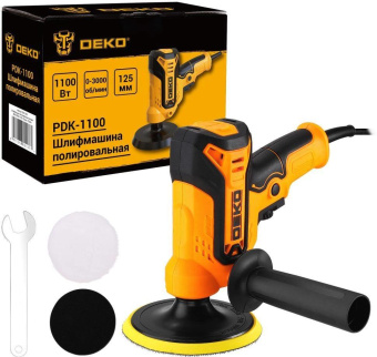 Шлифмашина полировальная Deko PDK-1100 d=125мм желтый/черный от магазина РЭССИ